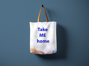 Personalized screen printed tote bag